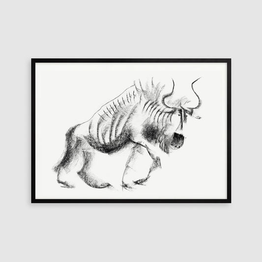 Wildebeest Print, Antelope Digital Download Poster, Tanzania Wall Art, African Safari Art, Nursery Animal Decor, Animal Kingdom, Zoo Print