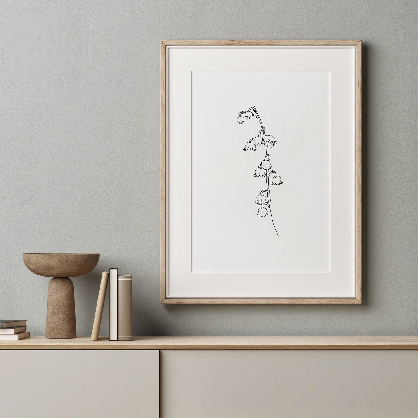 Lily of the Valley Art Print, Spring PNG Flower, Digital Download, Botanical Png, Minimalist Art, Floral Market Wall Art, May Birth Flower