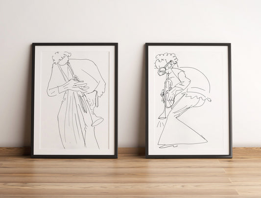 Set of 2 Music Print, Jazz Poster Miles Davis, Music Wall Art, Digital Download, Make your own kind of music, Trumpet Player Gift, Jazz Art
