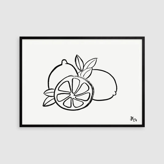 Lemon Still Life Print, Minimalist Kitchen Art, French Country Art, Fruit Market Print, Food and Drink Poster, Lemon Tea Party, Citrus Art