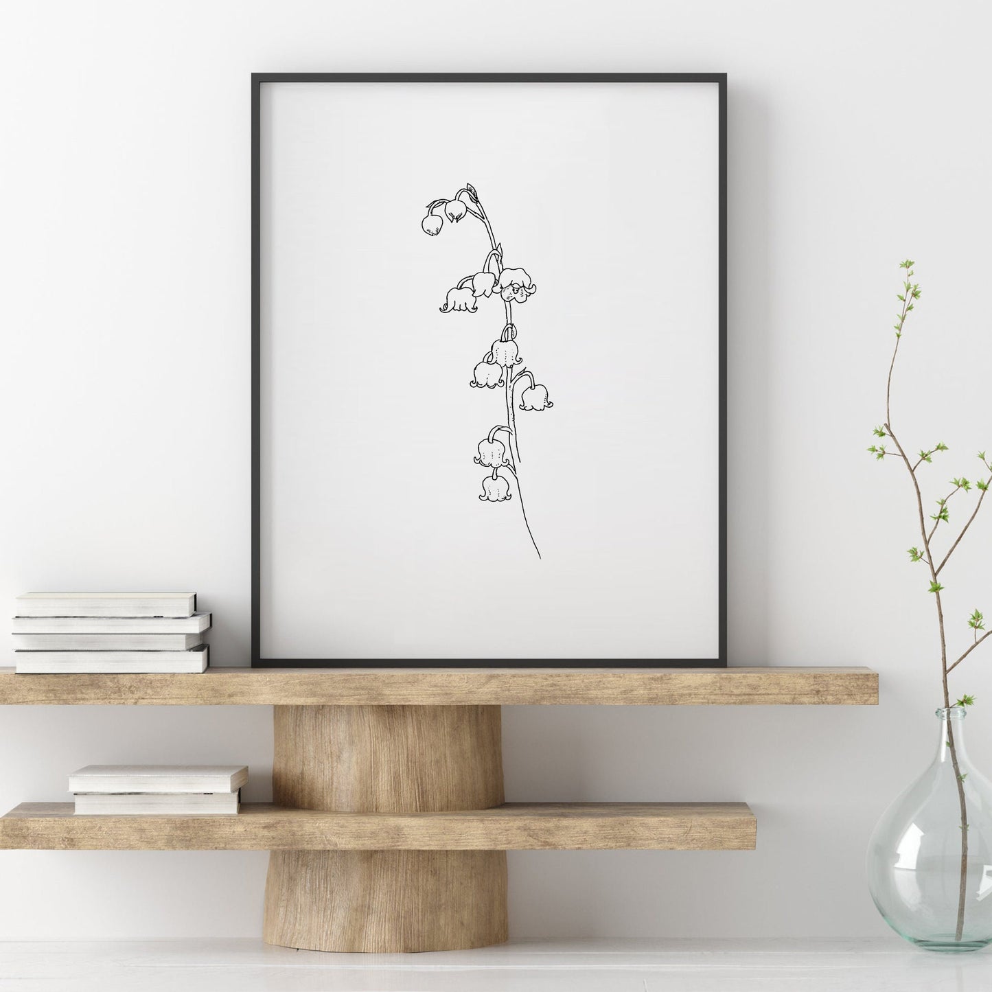 Lily of the Valley Art Print, Spring PNG Flower, Digital Download, Botanical Png, Minimalist Art, Floral Market Wall Art, May Birth Flower