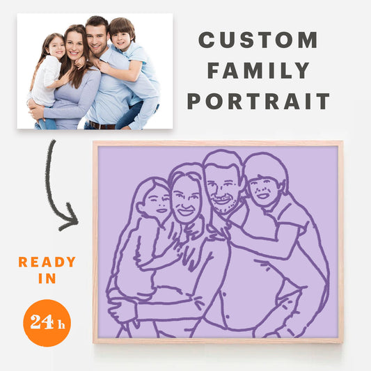 Custom Badly Family Portrait, Digital Download, Funny Family Wall Art, Personalized Family Drawing