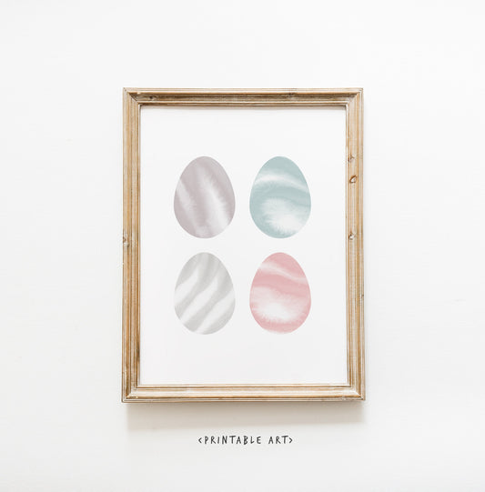 Easter Eggs Print, Spring Wall Art, Digital Download, Easter Boho Poster, Holiday Nursery Decor, Minimalist Room Decor, Pastel Color Art