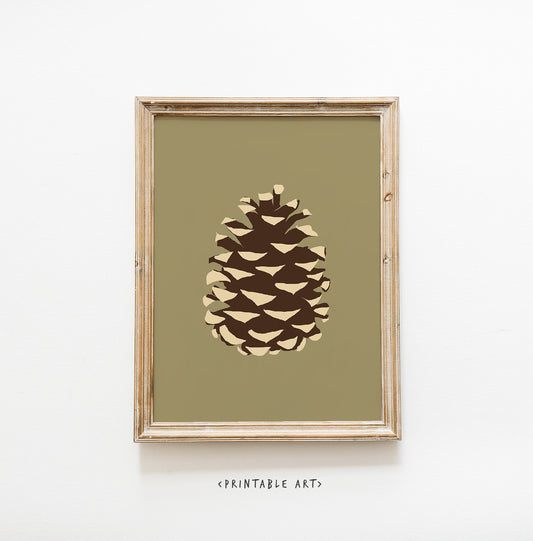 Pine Cone Print, Forest Nursery Decor, Christmas Holiday Printable, Cabin Art, Fall Cotaggecore Wall Art, Mountain Decor, Winter Pine Decor