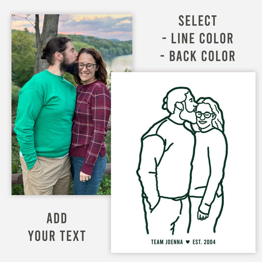 Custom Bad Couple Portrait from Photo, Digital Download, Funny Family Wall Art, Personalized Family Drawing