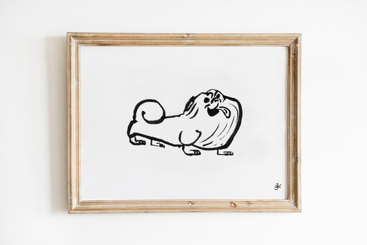 Pekingese Print, Digital Download, Black And White Printable, Dog Lover Gifts, Pekingese Poster, Pekingese Svg, Pekingese Clipart