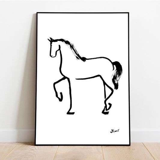 Horse Wall Art, Minimalist Horse Print, Printable Wall Art, Digital Wall Art, Farmhouse Wall Art, Western and Cowboy Decor, Horse Lover Gift