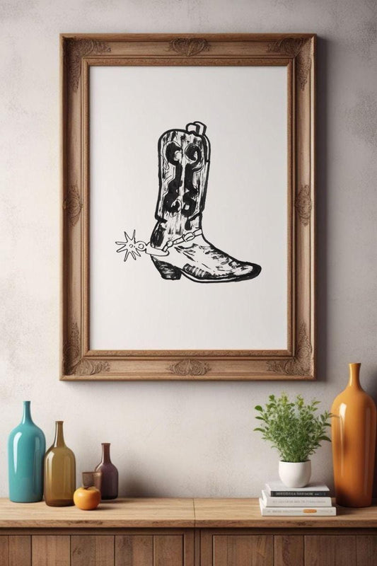 Cowgirl Print, Boots Wall Art, Western Decor Digital Download, Rustic Home Decor, Farmhouse Style, Printable Art, Cowgirl Decor