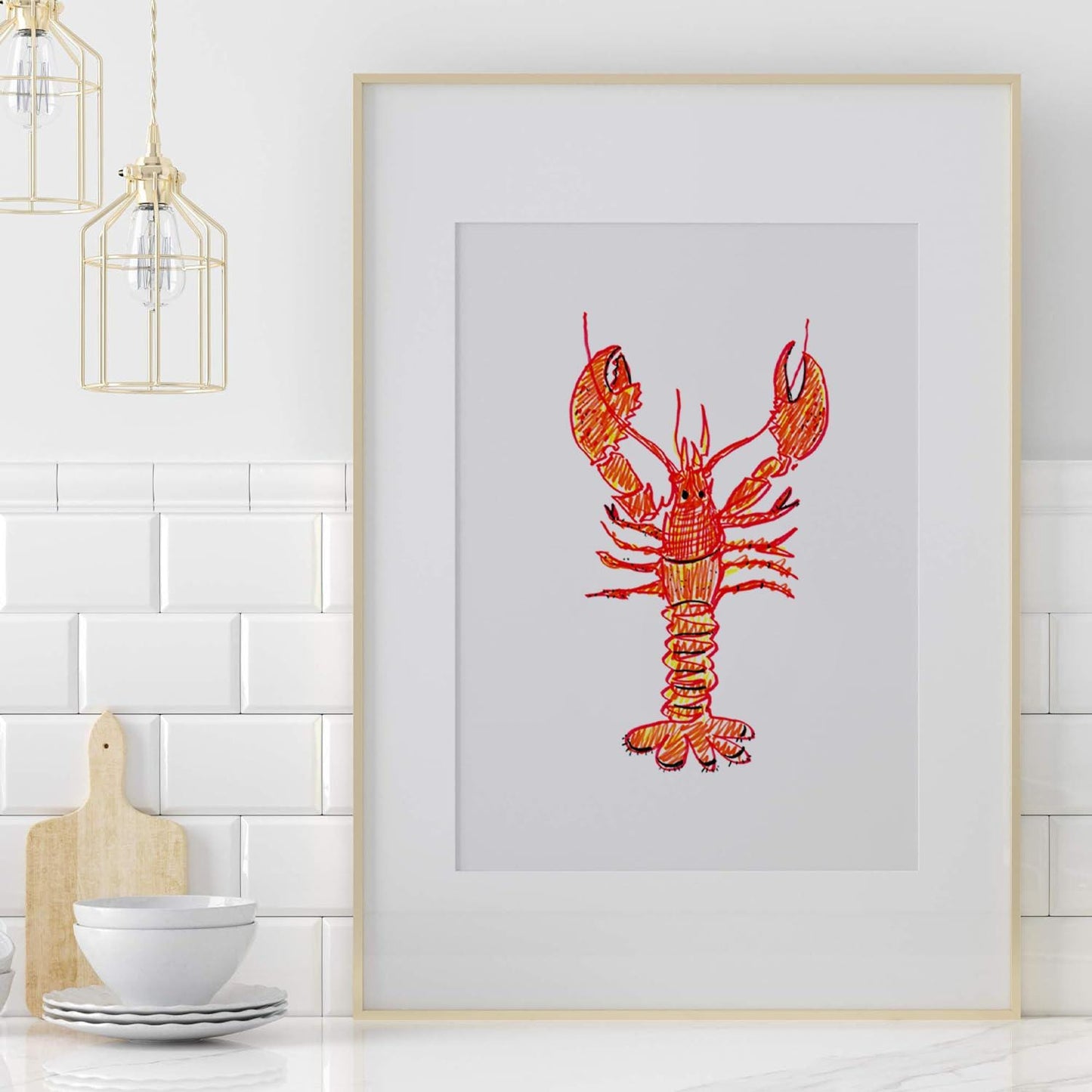Lobster Print | Marine Life Poster for Kitchen Wall Decor | Nautical Art | Ocean Inspired Decor | Seafood Home Decor