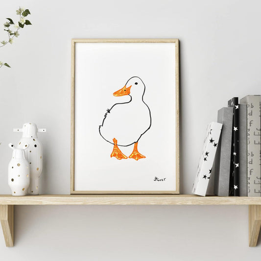 Silly Goose Wall Art for Nursery Decor | Whimsical Animal Prints & Colorful Decor for Baby Room | Farm Animal Printable