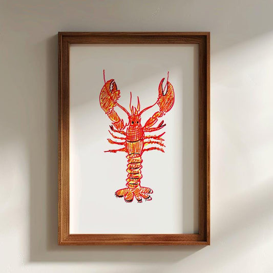 Lobster Print | Marine Life Poster for Kitchen Wall Decor | Nautical Art | Ocean Inspired Decor | Seafood Home Decor