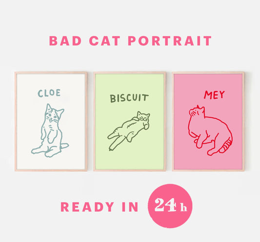Custom Bad Cat Portrait ~ Digital Download