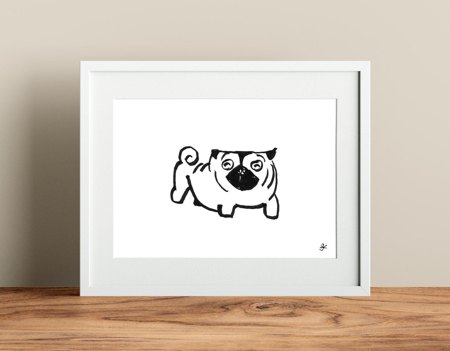 Pug Print, Digital Download, Black And White Printable, Pug Lover Gifts, Pug Poster, Pug Svg, Pug Clipart
