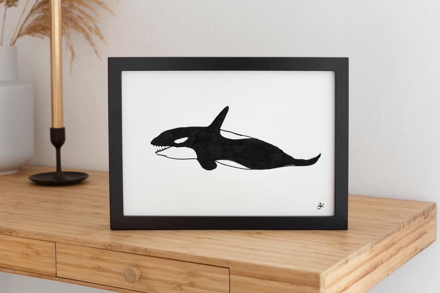 Orca Whale Print, Digital Download, Killer Whale Drawing, Orca Decor, Printable Wildlife print, Orca Illustration