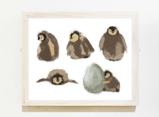 Cute Penguin Print for Nursery | Kawaii Animal Lover Decor | Baby Penguin Illustration | Printable Wall Art
