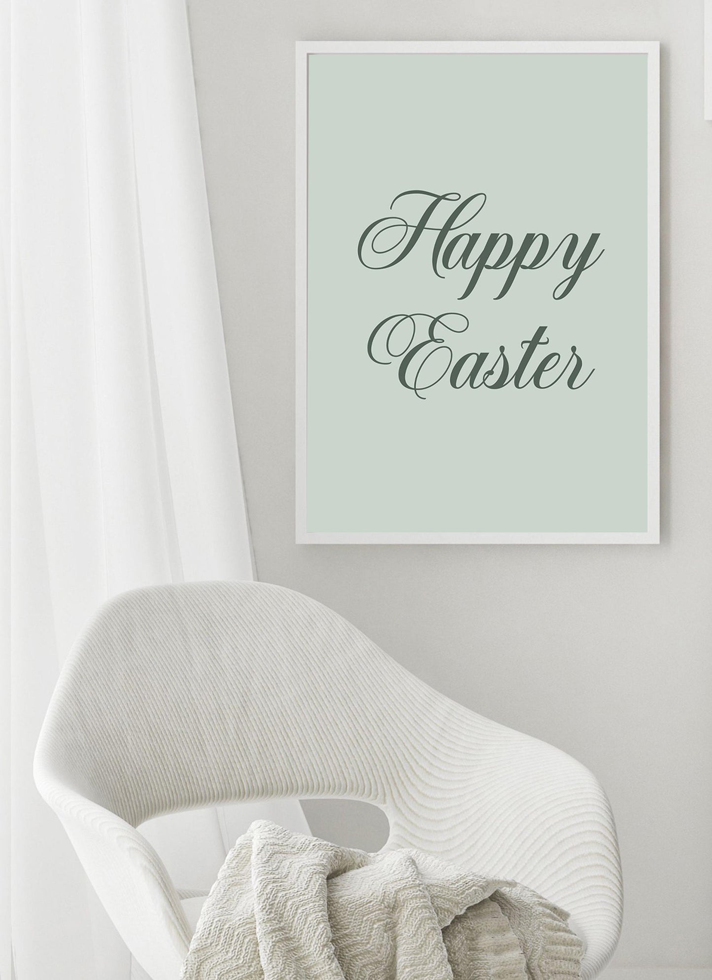 Happy Easter Sign | Typography Poster Trendy Easter Decor| Easter Quote Print | Spring Home Decor