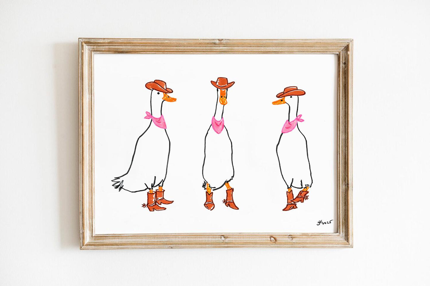 Set of 4 Silly Goose Prints, Digital Download, Nursery Cowgirl Goose Wall, Trendy Western Wall Art, Farmhouse Decor, Cowboy Goose Poster